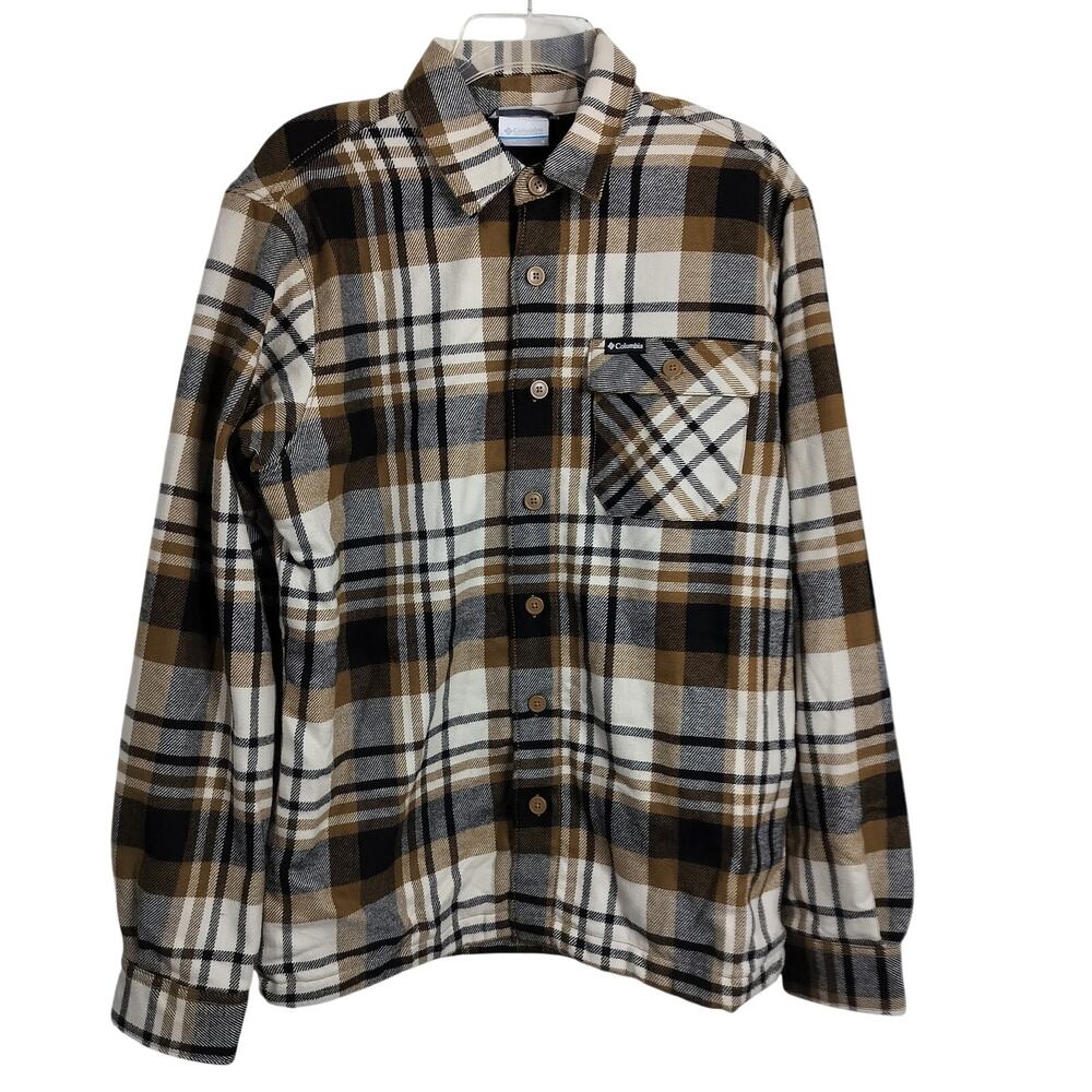 M1073) Columbia Men's Hill View Flannel Lined  Shacket Small